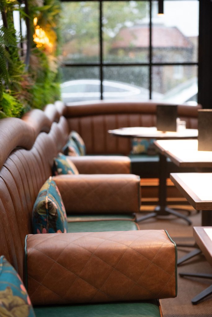 Bespoke Banquette seating Plough Garden Lounge